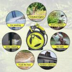 50ft Retractable Garden Hose Reel, Portable Hose Reel, 45+5FT with 10 Patterns Spray Nozzle, Adapts to standard US hose plugs, Hose Reel for Garden Watering Car Washing Pet -Green - Image 5