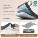 EHEYCIGA Orthopedic XL Dog Bed for Large Dog, Memory Foam Dog Couch, Grey | 42x30 Inch Extra Large Sized Dog Sofa with Sides, Waterproof Liner & Washable Removable Cover, Bolster Pet Couch - Image 4