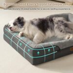 EHEYCIGA Orthopedic XL Dog Bed for Large Dog, Memory Foam Dog Couch, Grey | 42x30 Inch Extra Large Sized Dog Sofa with Sides, Waterproof Liner & Washable Removable Cover, Bolster Pet Couch - Image 8