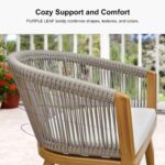 PURPLE LEAF Outdoor Dining Set for 10 with Cushions PE Rattan Teak | Teak Look Zero Care Woodgrain Aluminum, No Wobble Level On Any Floor, Comfort Chair Sit Perfect Sit Like A Cloud - Image 5