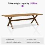 PURPLE LEAF Outdoor Dining Set for 10 with Cushions PE Rattan Teak | Teak Look Zero Care Woodgrain Aluminum, No Wobble Level On Any Floor, Comfort Chair Sit Perfect Sit Like A Cloud - Image 9