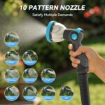 Retractable Garden Hose Reel, 1/2 in x 120 ft Wall Mount Heavy Duty Hose Reel with Any-Length Lock, Auto Rewind System, 180° Swivel Bracket, and 10-Pattern Nozzle for Garden, Dark Grey - Image 8