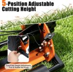 Zoryx 14-Inch 5-Blade Push Reel Lawn Mower, Manual Reel Walk Behind Mower with 5-Position Height Adjustment, Alloy Steel Blades, Quiet, Lightweight, Motorless for Small Yard - Image 4