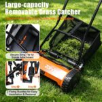 Zoryx 14-Inch 5-Blade Push Reel Lawn Mower, Manual Reel Walk Behind Mower with 5-Position Height Adjustment, Alloy Steel Blades, Quiet, Lightweight, Motorless for Small Yard - Image 6
