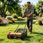 Zoryx 14-Inch 5-Blade Push Reel Lawn Mower, Manual Reel Walk Behind Mower with 5-Position Height Adjustment, Alloy Steel Blades, Quiet, Lightweight, Motorless for Small Yard - Image 8