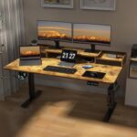 63 x 30 Inch Electric Standing Desk with 2 Drawers, Adjustable Height Widened Stand Up Desk with Storage, Sit to Stand Ergonomic Workstation for Home Office, Rustic Brown - Image 8