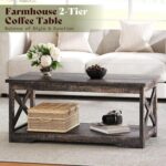 AMERLIFE Farmhouse 5 Piece Living Room Table Set, 63" TV Stand, Daark Oak | TV Console for Living Room with 23" Electric Fireplace, 40" Coffee Table and 2 End Tables with Charging Station and USB Ports - Image 9