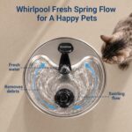 Cat Water Fountain, 118oz/3.5L Stainless Steel Cat Fountain with Ultra-Quiet Pump, LED Water Level Window, Automatic Cat Water Dispenser, 6-Layer Filtration Includes 2 Replacement Filters - Image 4