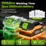 4000mAh Electric Weed Eater Battery Powered with Wheel, 4-in-1 Cordless Weed Wacker, Lightweight Grass Trimmer for Women Senior Lawn Trimmer, Brush Cutter Mower, Weed Cutter, Yard Garden Tool - Image 4