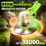 4000mAh Electric Weed Eater Battery Powered with Wheel, 4-in-1 Cordless Weed Wacker, Lightweight Grass Trimmer for Women Senior Lawn Trimmer, Brush Cutter Mower, Weed Cutter, Yard Garden Tool - Image 8