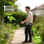 4000mAh Electric Weed Eater Battery Powered with Wheel, 4-in-1 Cordless Weed Wacker, Lightweight Grass Trimmer for Women Senior Lawn Trimmer, Brush Cutter Mower, Weed Cutter, Yard Garden Tool - Image 9