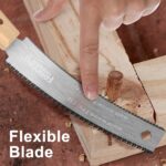 Frocopo Hand Saw Woodworking Tools, 6-Inch Pull Saw, Flexible Double-Edge Blade 17/11 TPI, Japanese Flush Cut for DIY Craft, Non-Slip Wood Handle, Sharp & Lightweight for Woodworking and Garden Trim - Image 7