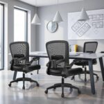 FelixKing Office Chair, Ergonomic Desk Chair Breathable Mesh Chairs Adjustable High Back Lumbar Support Flip-up Armrests, Executive Rolling Swivel Comfy Computer Chairs Home Office Black - Image 3