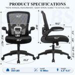 FelixKing Office Chair, Ergonomic Desk Chair Breathable Mesh Chairs Adjustable High Back Lumbar Support Flip-up Armrests, Executive Rolling Swivel Comfy Computer Chairs Home Office Black - Image 4