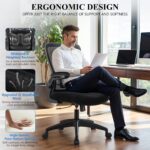 FelixKing Office Chair, Ergonomic Desk Chair Breathable Mesh Chairs Adjustable High Back Lumbar Support Flip-up Armrests, Executive Rolling Swivel Comfy Computer Chairs Home Office Black - Image 7