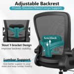 FelixKing Office Chair, Ergonomic Desk Chair Breathable Mesh Chairs Adjustable High Back Lumbar Support Flip-up Armrests, Executive Rolling Swivel Comfy Computer Chairs Home Office Black - Image 11