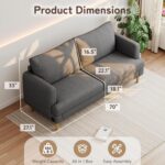 70" Modern Loveseat Sofa 2-Seater Deep Seat Couch, Cozy Small Couch Sofa | Love Seat Couches, USB Type-C Ports, Linen Fabric, Living Room Bedroom Office Apartment, Dark Grey - Image 3