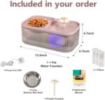 Marchul Cat Water Fountain and Stainless Steel Food Bowl, 100oz/3L Super Quiet Automatic Pet Water Dispenser with Smart Pump and 3 Replacement Filters for Cats and Small Dogs, Pink - Image 8