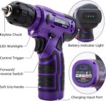 CARTMAN 150PCS 8V Cordless Drill Hand Tool Set, Purple Household Repair Kit | All-Inclusive Tool Assortment With 8V Drill, Great For Home Upkeep, DIY Crafting And Daily Household Fixes - Image 4
