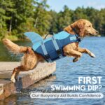 ASENKU Dog Life Jacket - Pet Safety Vest for Swimming & Boating, Shark Life Jacket with Floatation, Dog Lifesavers Swimsuits for Small Medium Large Dogs (Deepblue, L) - Image 7