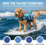ASENKU Dog Life Jacket - Pet Safety Vest for Swimming & Boating, Shark Life Jacket with Floatation, Dog Lifesavers Swimsuits for Small Medium Large Dogs (Deepblue, L) - Image 10