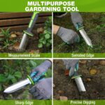 WORKPRO Hori Hori Garden Knife, Garden Tools with Oxford Sheath | 7" Stainless Steel Blade with Cutting Edge, Ergonomic TRP Handle with Hanging Hole, for Weeding, Planting, Digging, Green - Image 3