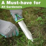 WORKPRO Hori Hori Garden Knife, Garden Tools with Oxford Sheath | 7" Stainless Steel Blade with Cutting Edge, Ergonomic TRP Handle with Hanging Hole, for Weeding, Planting, Digging, Green - Image 8