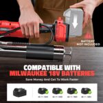 Ecarke Cordless Grease Gun Compatible with Milwaukee 18V Battery, 12000PSI Max Electric Grease Gun, Dual Pistol & in-Line Grip, Works with Bulk & Cartridge Grease, 39" Hose & 4 Couplers (Tool Only) - Image 7