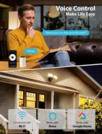 Onforu 32W 3200LM Smart Outdoor Security Light, WiFi Motion Sensor Flood Light with App Control, Compatible with Alexa, Hardwired 2-Head LED Flood Light, 2700K-6500K, IP65 Waterproof, Black - Image 4