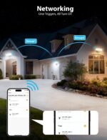 Onforu 32W 3200LM Smart Outdoor Security Light, WiFi Motion Sensor Flood Light with App Control, Compatible with Alexa, Hardwired 2-Head LED Flood Light, 2700K-6500K, IP65 Waterproof, Black - Image 8