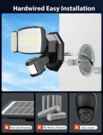 Onforu 32W 3200LM Smart Outdoor Security Light, WiFi Motion Sensor Flood Light with App Control, Compatible with Alexa, Hardwired 2-Head LED Flood Light, 2700K-6500K, IP65 Waterproof, Black - Image 9