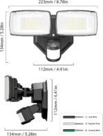 Onforu 32W 3200LM Smart Outdoor Security Light, WiFi Motion Sensor Flood Light with App Control, Compatible with Alexa, Hardwired 2-Head LED Flood Light, 2700K-6500K, IP65 Waterproof, Black - Image 10