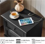 Farmhouse Bedroom Dresser and Nightstand Set of 4, 6 Drawer Tall & 5 Drawers Dresser & 2 Drawer Nightstand Set, Rustic Wood Furniture Set for Bedroom, Hallway, Black - Image 9