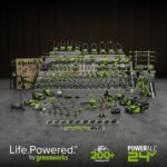 Greenworks 48V (24V x 2) 20" Cordless Battery Mower, 12" String Trimmer/Edger, & 320 CFM Blower Combo Kit w/ (2) 4.0Ah Batteries, (1) 2.0Ah Battery & Chargers - Image 3