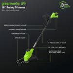 Greenworks 48V (24V x 2) 20" Cordless Battery Mower, 12" String Trimmer/Edger, & 320 CFM Blower Combo Kit w/ (2) 4.0Ah Batteries, (1) 2.0Ah Battery & Chargers - Image 6