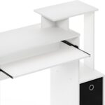 Furinno Econ Multipurpose Home Office Computer Writing Desk, White/Black | Side Shelves and Storage Bin, Computer Desk, Office Desk, for Home Office, Study Room, Dorm - Image 5