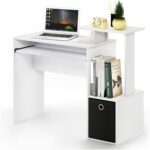 Furinno Econ Multipurpose Home Office Computer Writing Desk, White/Black | Side Shelves and Storage Bin, Computer Desk, Office Desk, for Home Office, Study Room, Dorm - Image 7