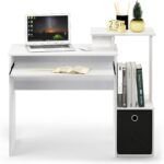 Furinno Econ Multipurpose Home Office Computer Writing Desk, White/Black | Side Shelves and Storage Bin, Computer Desk, Office Desk, for Home Office, Study Room, Dorm - Image 8