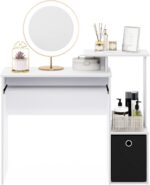 Furinno Econ Multipurpose Home Office Computer Writing Desk, White/Black | Side Shelves and Storage Bin, Computer Desk, Office Desk, for Home Office, Study Room, Dorm - Image 9