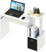 Furinno Econ Multipurpose Home Office Computer Writing Desk, White/Black | Side Shelves and Storage Bin, Computer Desk, Office Desk, for Home Office, Study Room, Dorm - Image 10
