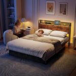 Queen Bed Frame with Headboard Storage, Charging Station, Drawers | 1200 lbs Capacity, LED lights, Platform Bed Frame Queen Size, No Box Spring Needed, Noise Free, Easy Assembly - Image 8