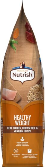 Nutrish Healthy Weight Dry Dog Food, 4.5 lb. Bag (Rachael Ray) | Turkey, Brown Rice & Venison Recipe, Made With L-Carnitine to Help Support a Healthy Metabolism, No Artificial Flavors - Image 5