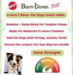 SPOT Bam-Bones Plus T Bone – Bamboo Fiber & Nylon Dog Chew Toy for Moderate to Aggressive Chewers, Durable Long Lasting & Non-Splintering, Beef Flavor Toy for Adult Dogs & Puppies Under 60 lbs, 6 in - Image 4