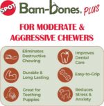 SPOT Bam-Bones Plus T Bone – Bamboo Fiber & Nylon Dog Chew Toy for Moderate to Aggressive Chewers, Durable Long Lasting & Non-Splintering, Beef Flavor Toy for Adult Dogs & Puppies Under 60 lbs, 6 in - Image 5
