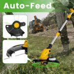 20V Electric Weed Wacker Edger Lawn Tool, Battery Powered Weed Eater 12-Inch Cordless String Trimmer Grass Trimmer Lightweight Yard Tools for Garden, Lawn Mower Cutter with 2 2.0Ah Battery and Charger - Image 7