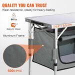 VEVOR Camping Kitchen Station, 3 Adjustable Height Folding Outdoor Camp Cooking Table with Storage Organizer, Quick Set-up for Patio BBQ Picnic Glamping Traveling - Image 7