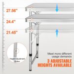 VEVOR Camping Kitchen Station, 3 Adjustable Height Folding Outdoor Camp Cooking Table with Storage Organizer, Quick Set-up for Patio BBQ Picnic Glamping Traveling - Image 8