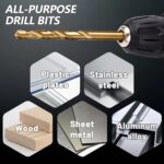 Cobalt Drill Bit Set - 115Pcs M35 High Speed Steel Bits for Hardened Metals, Stainless Steel, Cast Iron and Wooden Plastics, with Metal Index Storage Box,1/16"-1/2", A-Z, #1-#60 - Image 7