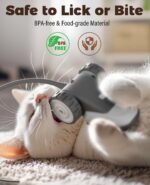 CYROS 3-in-1 Interactive Cat Toy - 2-Speed Automatic Moving Mouse Cat Toys Self Play with 2pcs Hanging Feather String Ribbon and Wiggly Silicone Mice Tail for Bored Indoor Adult Cats Kittens - Image 8