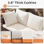 Sweetcrispy Outdoor Sectional Sofa, Patio Sofa, Coffee Table | Modular PE Wicker Rattan, Thick Cushions, 7-Piece, Backyard Poolside Garden Deck, Brown - Image 4
